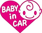 Sticker Shop Haru BABY IN CAR ステッカー ハート型A ピンク