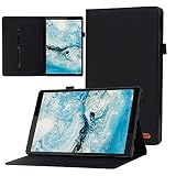 NEC LAVIE Tab T10 T1055/EASケースカバー 手帳型 スタンド機能付き NEC LAVIE Tab T10 T1055/EAS TAB10/F02タブレット用高級PU レザーケース き カードポケット付き 全面保護 NEC LAVIE Tab T10 T1055タブレット対応保護ケース 弾性バンド付き (グレー, NEC LAVIE Tab T10 T1055/EAS)