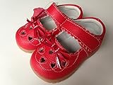 (ピーチキッズ)Peach Kids リボンモチーフ ベビーシューズ (28：内寸16.5cm, レッド)