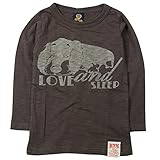 《秋冬春対応》BOOM TOWNKIDS(ブームタウンキッズ) SLEEPテリアスラブ天竺長袖Tシャツ 100cm/ブラウン NO.F-961115
