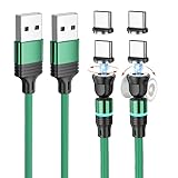 マグネット 磁気充電ケーブル 1ピン Type-C端子 着脱式 急速充電 防塵磁石 led通電指示 断線防止 などType-C機種対応(タイプC端子*4個) (2m*2)