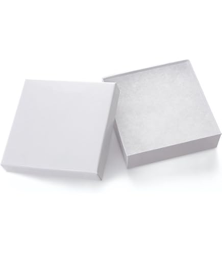 Amazon｜White Swirl Cotton Filled Jewelry Box #75 by Jewelry