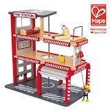 Hape ハペ 木のおもちゃ 車 ごっこ遊び 消防署 ファイアーステーション ファイヤーステーション