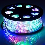 Best Choice Products 50 ft LEDロープライト防水屋内屋外パーティークリスマス装飾照明レインボーカラー