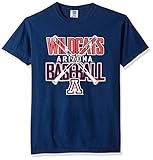 NCAAアリゾナワイルドキャッツBaseball Bats半袖快適カラーTシャツ、ネイビー、truenavy