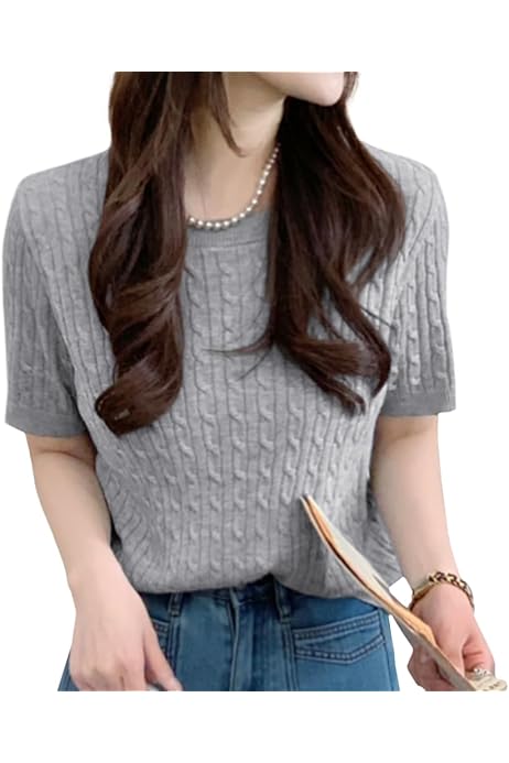 Amazon | [ヘルノ] 半袖ニット Tシャツ GLAM KNIT EFFECT サマー
