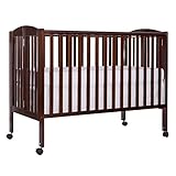 Dream On Me Full Size 2 in 1 Folding Stationary Side Crib, Espresso [並行輸入品]