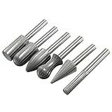 6ピース6ミリメートル1/4 "ロータリーバリセットhssロータリーファイル用金属プラスチック木材研削hssロータリーファイルバリドリル電動グラインダーセット
