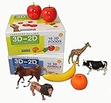 Stages Learning 言語ビルダー ファーストキット (3D-2D 動物マッチングキット 3D-2D 食品マッチングキット