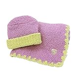 Kashwere Baby Set: Blanket & Cap 30" X 30" - Lavender w / Green Trim by Kashwere [並行輸入品]