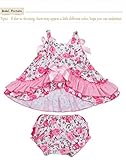 ANB- Baby Swing Top Baby Girls Clothing Set Infant Flower Ruffle Outfits Bloomer Headband Newborn (4