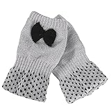 (サンライン)Sun Line 手袋 ニットミトン レディース 超可愛い 蝶結び 毛糸 グローブ 冬 保温( (グレー)