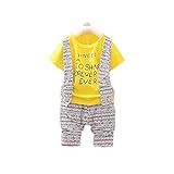 Laparc (ラパルク) 柄ズボン アンサンブル Tシャツ イエロー ホワイト ベビー キッズ ( 80cm 90cm 100cm 110cm ) 半袖 (80cm, 黄)