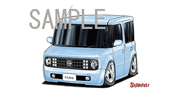 Amazon Sqwheel ニッサン キューブ 2代目 水色 のイラスト シール ステッカー おもちゃ