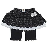 【本体綿100％】2017年 夏物 UZULAND ウズランド 天竺 オパール風 ５分丈スカッツ ブラック◇90cm