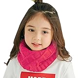 子供用 ニットスヌード ネックウォーマー ニットマフラー 首巻き 無地 筒形 ケーブル編み 暖かい 冷え対策 かわいい 子供服 スキー小物 雪遊び お出かけ クリスマス 誕生日 プレゼント 秋冬 5色