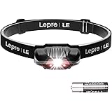 Lepro ヘッドライト LED ヘッドランプ 高輝度 超軽量 ledヘッドライト 電池式 白＆赤 ledライト 【明るさ100ルーメン/赤色サブLED搭載/単三電池1本/実用点灯10時間/防水】 釣り 登山 キャンプ ジョギング ハイキング 散歩 