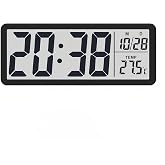 Lancoon LCD Digital Wall Clock with Silent Temperature Date 12/24 Hour ℃/℉ Switch Desktop Hanging 2 Types of Placement Easy t