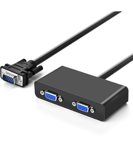 VGA モニター分配器 1入力2出力 ディスプレイ分配機 オス-2メス 黒 Amazon.co.jp: Rosebe VGA モニター分配器 1入力2出力 分配機
