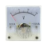 uxcell　アナログ電圧計　ボルトテストメーター　スクリューマウント 　スクエアケース　クラス 2.5 DC 0-15V