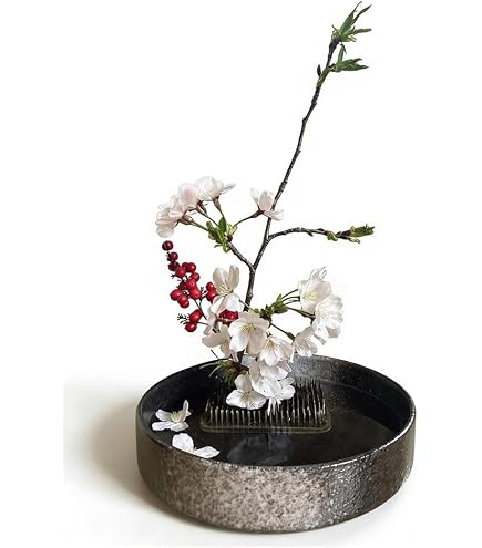 Amazon.co.jp: プラスチック 生け花用 いけばな道具 花器 水盤 花盤 丸