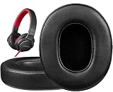 SOULWIT イヤーパッド イヤークッション Sony MDR-ZX750 (ZX750BN/ ZX750AP/ ZX750DC) ヘッドホン 用 交換パッド プロテインレザー 高密度フォーム ヘッドパッド ブラック