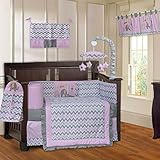 BabyFad Elephant Chevron 10 Piece Baby Crib Bedding Set by BabyFad