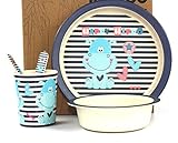 DAYOOH ベビー食器 離乳食パレット 子供用食器セット　エコ竹繊維製品　カラフルで割れない　BPA不使用 5PCS