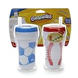 NUK Gerber Graduates Insulated Straw Sports Cup 9oz - 2pk (Baseball/Soccer) by NUK