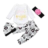 (プタス)Putars ベビー服 子供服 ロンパース 上下セット 女の子 長袖 BORN TO SPARKLE 花柄 可愛い 秋 冬 新生児 歩行服 出産お祝い 記念日 プレゼント 0-18ヶ月