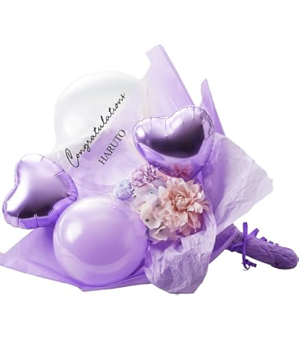 Amazon | 卒業専用 オープンハートのバルーンブーケ (4赤×ピンク系