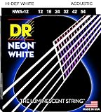 DR Strings K3 NEON Hi-Def White Acoustic Medium Guitar Strings