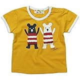 【初夏盛夏対応】 NON SECTION(ノンセクション) 天竺KUMANOMORI前後プリント&サガラ刺繍半袖Tシャツ 90cm/イエロー NO.BF-83109