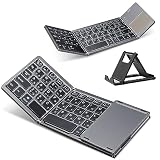 Ewin 新型 ワイヤレス Bluetooth キーボード 折りたたみ キーボード 日本語配列 タッチパッド搭載 かな入力可能 3台デイバイス登録 ワンタッチ切替接続 Windows Mac iOS Andriod対応 MicroUSB充電式 ブルートゥース iPad ノートPC パソコン タブレット スマホ用 日本語説明書付 BIJP-028