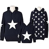 Lisa Pulster 親子 ペアルック カップル 春秋冬 ペアルックカップル ペアカップル カップル お揃い プレゼント 親子ペア ワンピース 裏起毛 長袖 パパ (ネイビー（春秋薄め）, ママS