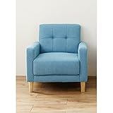 １人掛けソファー　　ブルー　肘付き