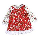 SONONIA 幼児　赤ちゃん　女の子　子供の服　クリスマス　パーティー　カジュアル　プリンセスドレス　　コットンブレンド　　全4サイズ - 赤, 6-12ヶ月