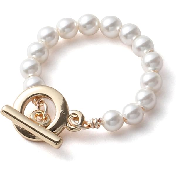 Amazon | 【LM LULU Jewelry】 淡水パール 3連リング ホワイト（形状