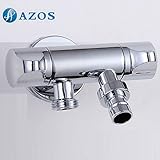 AZOS 洗濯機の蛇口 単一冷水栓 銀色 真鍮製 壁付形 洗面器 PJXY008