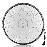 スリットドラム 14インチ15音 Dメジャ タングドラム スチールドラム 楽器 打楽器 収納バッグ付き&ドラムスティック マニュアル 持ち運