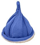 Plus Nao(プラスナオ) あったかボア入りニット帽 キッズ とんがり くるくる つんつん 帽子 男の子 女の子 ベビー 防寒 BOY GIRL 赤ちゃん KID サックス