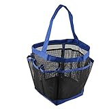 uxcell シャワー トート キャディー 吊り下げ式 トイレタリー バス オーガナイザー 8 収納 コンパートメント メッシュ バッグ