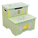 Teamson Kids - Safari Kids Wooden Crackled Step Stool with Storage [並行輸入品]