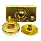ヘリドメホック 604 ゴールド 20mm 幅 約20mm 真鍮メッキ ゴールド 40セット入り ヘリ留めホック40 バネホック ハンシャ 40セット付き 小物雑貨 開閉部品 接続金具