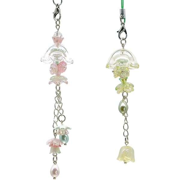 Amazon.co.jp: 【2302ATLIER】クラゲモチーフ ビーズキーホルダー 携帯