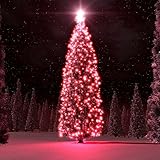 Flexzion Solar Powered String Lights (Red) 72ft 200 LED Fairy Lighting Flashing Lamp Decal Bulb Orna