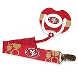 NFLフットボールチームロゴベビー乳児おしゃぶりクリップセット – with pickチーム！( San Francisco 49ers )