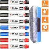 ホワイトボードマーカー イレーザー付き 多色 セット 4倍の超大インク容量 400Mまで書ける 水性 速乾マーカーペン 黒 赤 青 中字 防