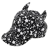 Lovoski 赤ちゃん　星柄　牛の角　デザイン　キャップ　帽子　可愛い　ギフト　全2色選べる - ブラック