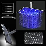 12インチ正方形Rainfall LEDシャワーヘッド、オイルはブロンズ仕上げby Cascadaシャワー